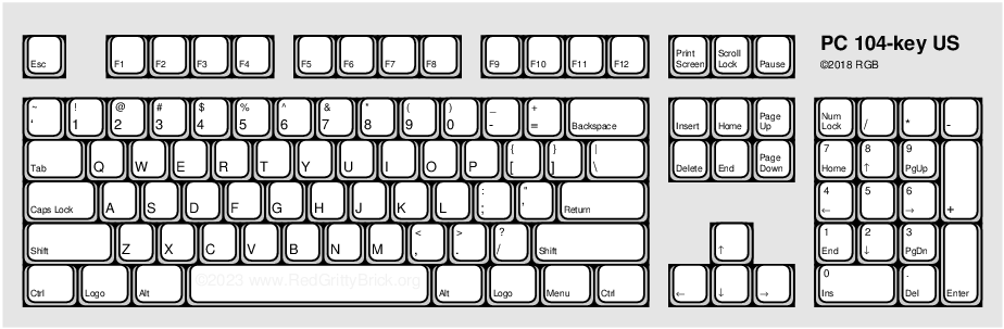 standard pc keyboard layout