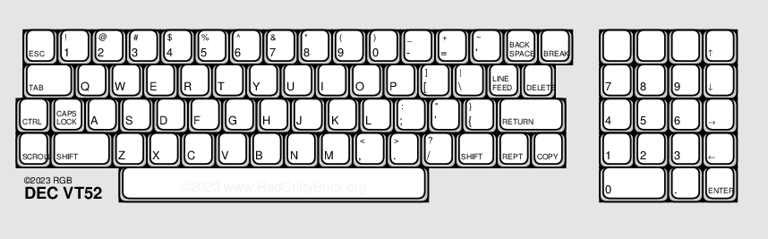 Diagram of VT52 keyboard layout